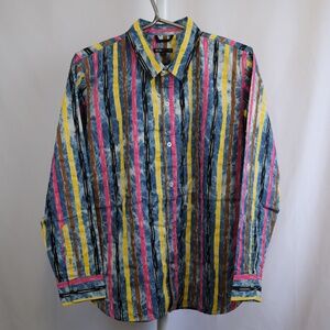 Rook Multi Colored Striped Long Sleeve Button Down Shirt